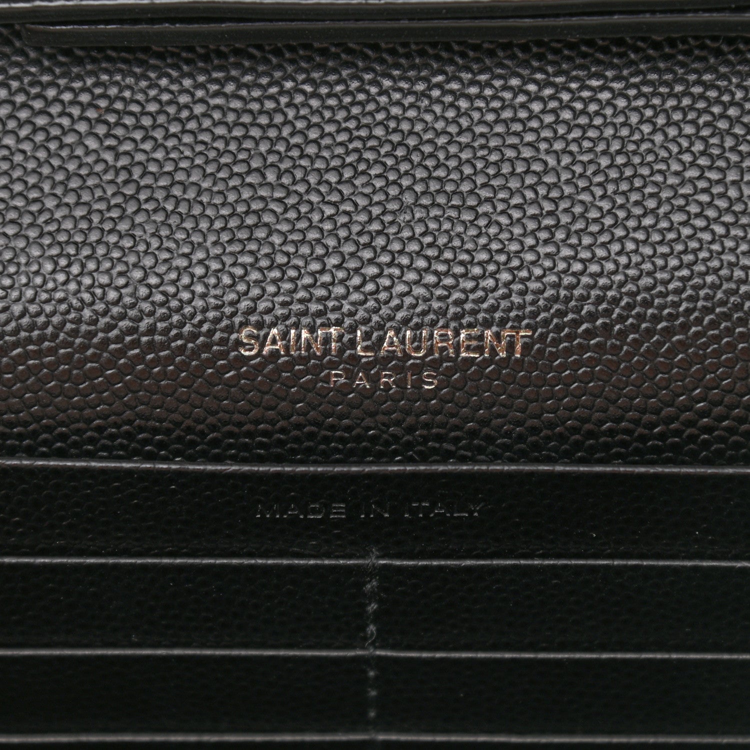 Saint Laurent Grain De Poudre Matelasse Chevron Monogram Chain Wallet Black 5 of 9