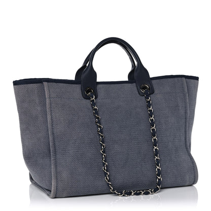 Chanel Canvas Medium Deauville Tote Blue 2 of 9