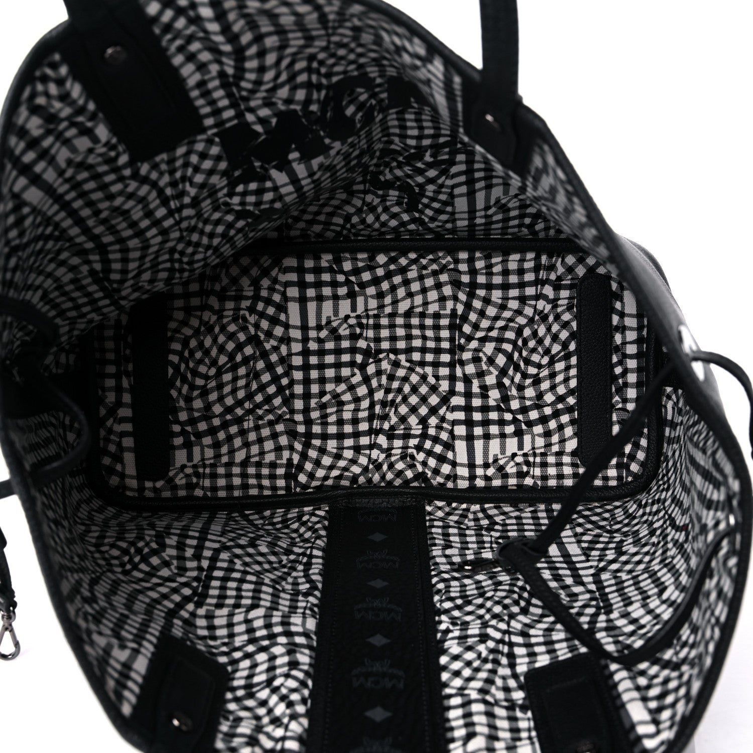 MCM Grained Calfskin Visetos Medium Liz Reversible Shopper Tote Black 5 of 16