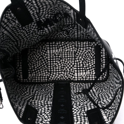 MCM Grained Calfskin Visetos Medium Liz Reversible Shopper Tote Black 5 of 16