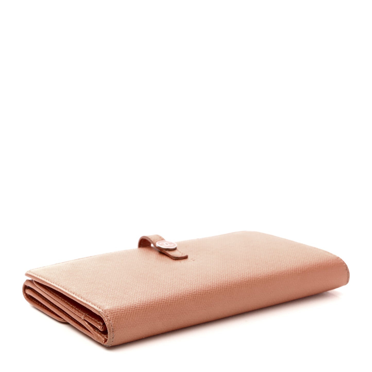 Grained Calfskin CC Button Wallet