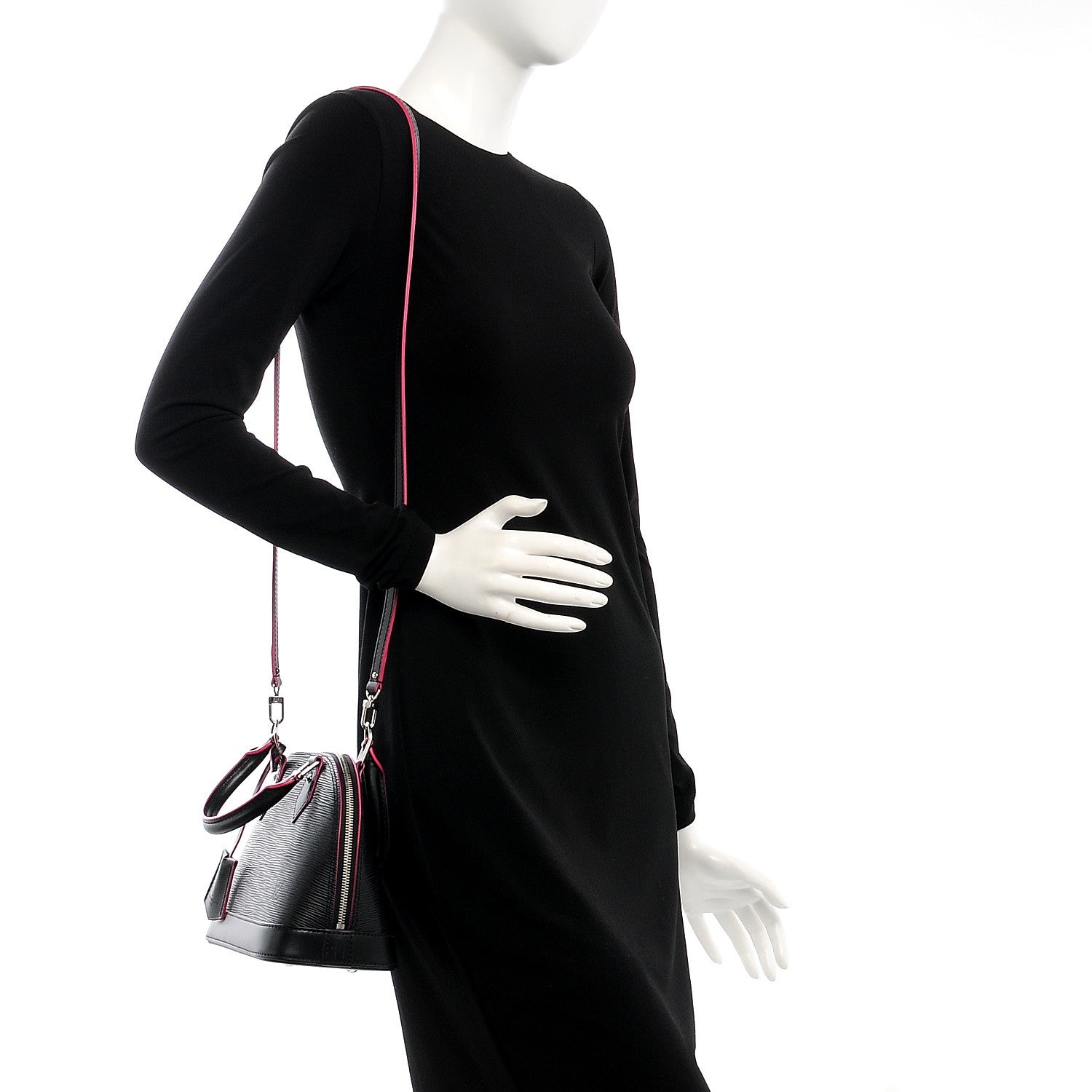 Louis Vuitton Epi Alma BB Black Hot Pink 3 of 7