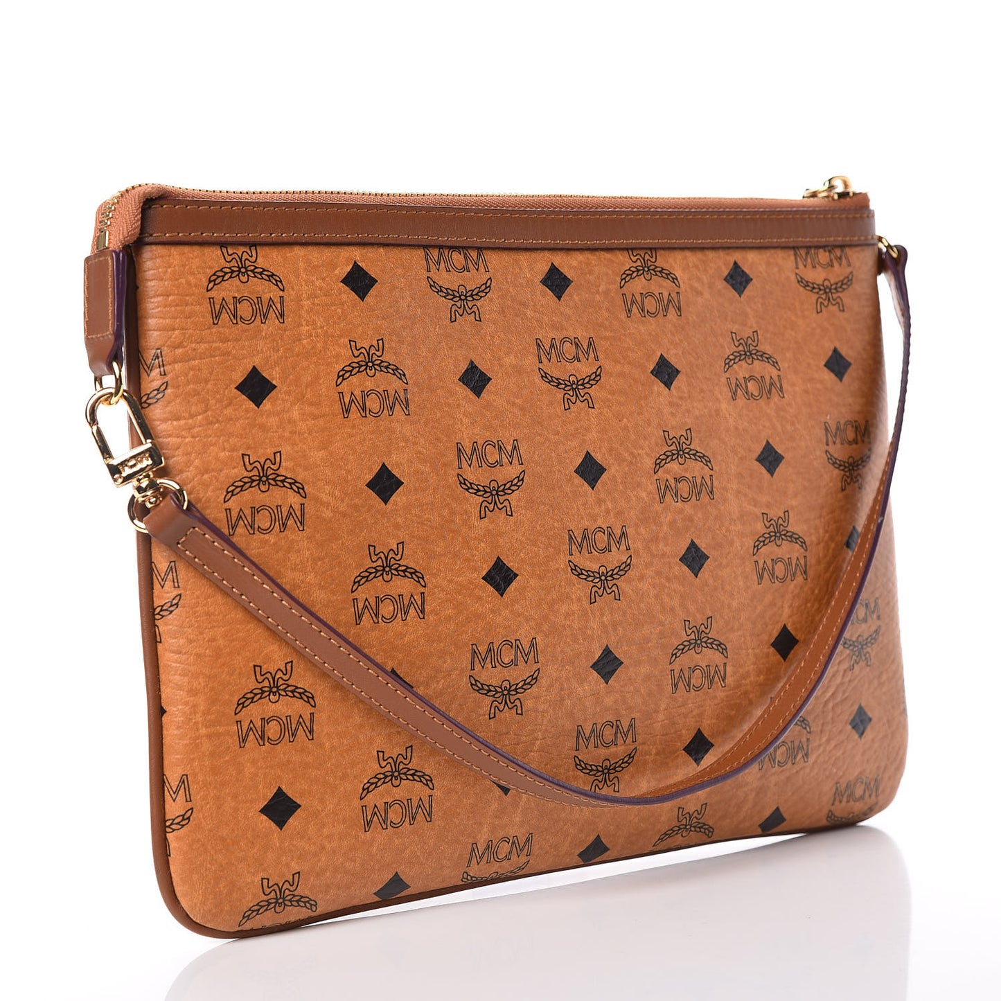 Visetos Medium Stark Wristlet Pouch Cognac