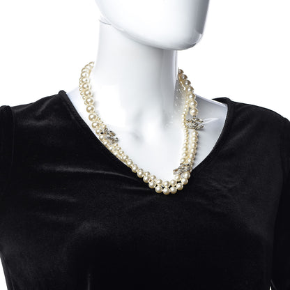 Chanel Pearl Crystal CC Long Necklace Black Gold 2 of 4