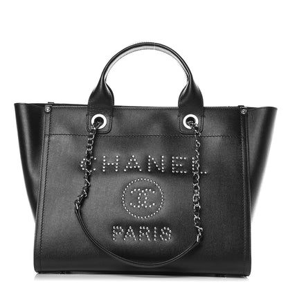 Chanel Caviar Small Studded Deauville Tote Black 1 of 10