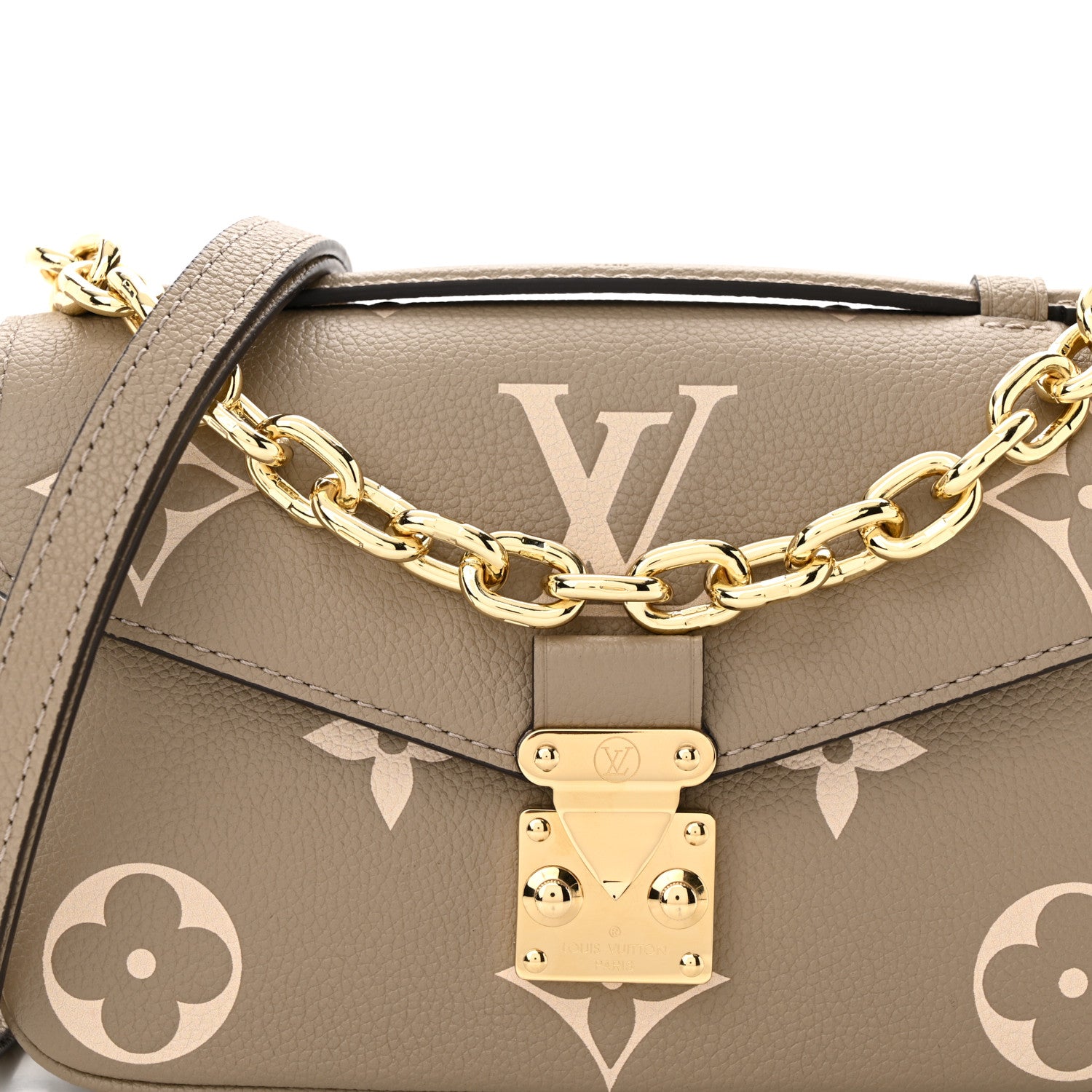 Louis Vuitton Empreinte Monogram Giant Pochette Metis East West Tourterelle Creme 7 of 10