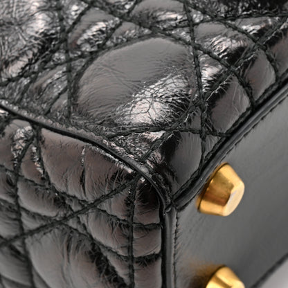 Christian Dior Crinkled Patent Cannage Small Lucky Badges My Lady Dior Black 11 of 13
