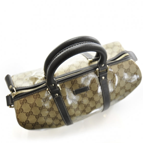 Gucci Crystal Monogram Dollar Calfskin Medium Joy Boston Beige Ebony Testa di Moro 6 of 12