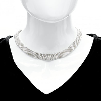 Tiffany Sterling Silver Somerset Mesh Necklace 2 of 5