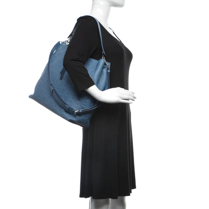 MCM Calfskin Ottomar Monogram Large Klara Hobo Luft Blue 2 of 8