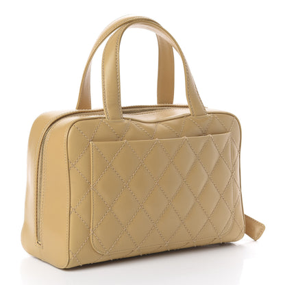 Chanel Calfskin Stitch Surpique Bowler Beige 2 of 9