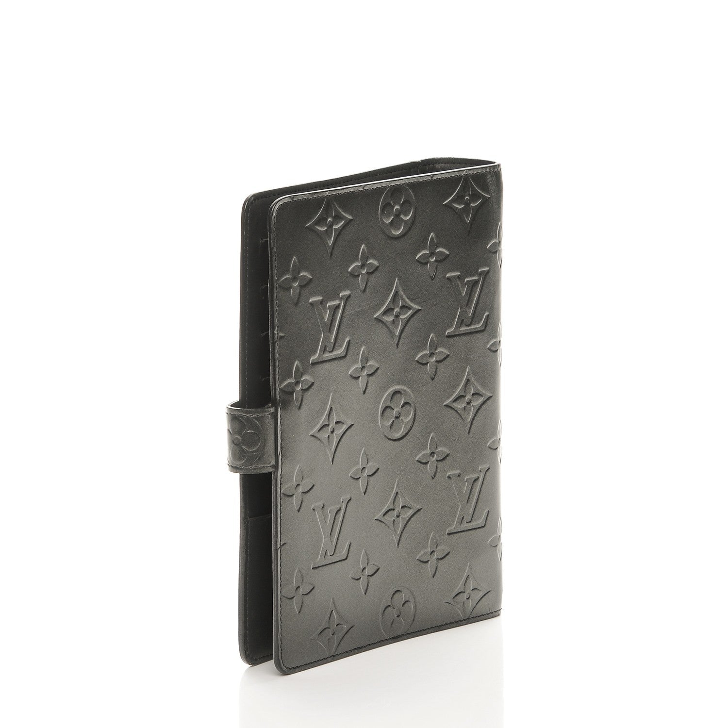Louis Vuitton Mat Monogram Medium Ring Agenda Cover Black 3 of 10