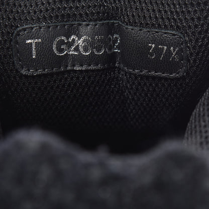 Chanel Tweed Suede Goatskin CC Sneakers 37.5 Black White 8 of 11