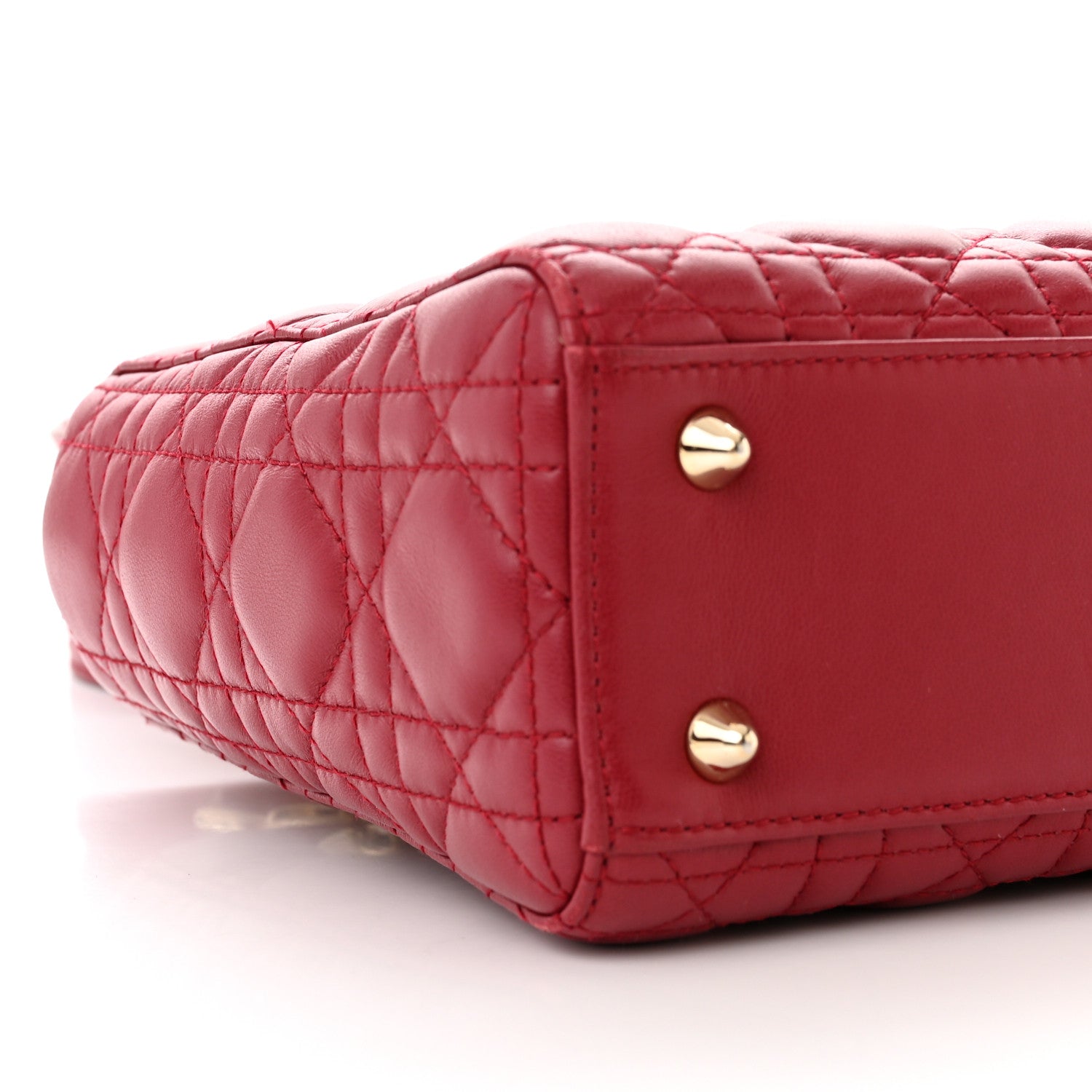 Christian Dior Lambskin Cannage Small Lucky Badges My Lady Dior Red 9 of 14