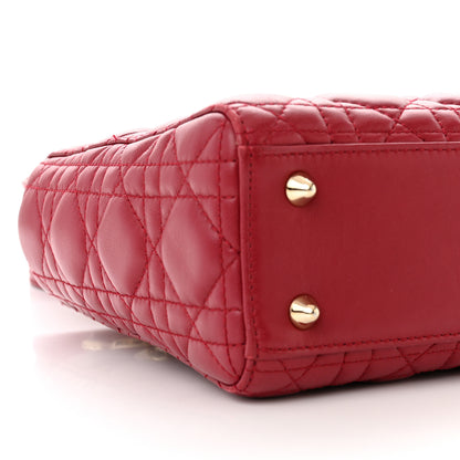 Christian Dior Lambskin Cannage Small Lucky Badges My Lady Dior Red 9 of 14