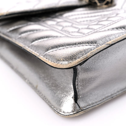 Bulgari Metallic Calfskin Quilted Serpenti Forever Shoulder Bag Silver 9 of 15