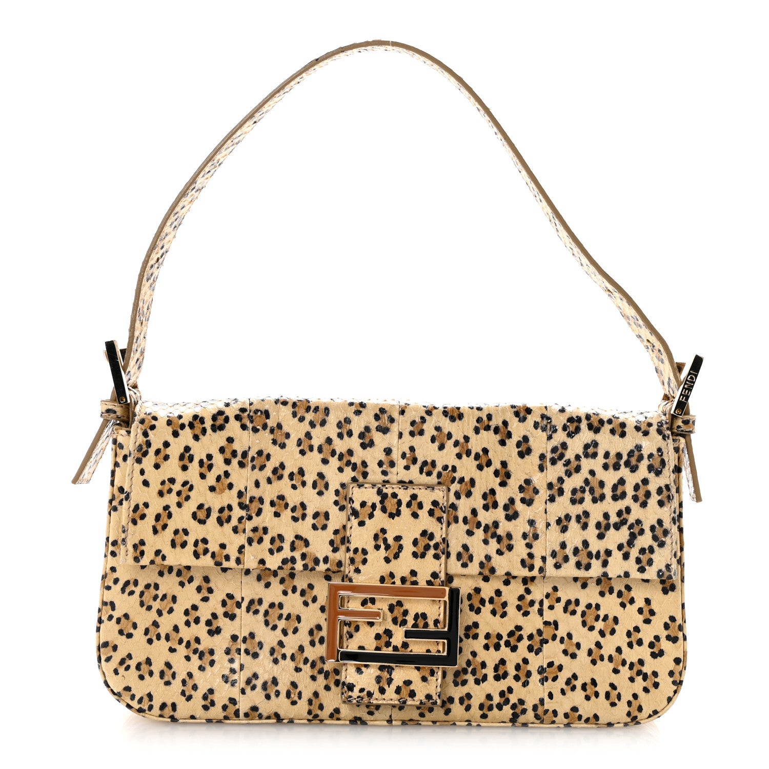 Fendi Snakeskin Leopard Print Baguette Beige 1 of 14