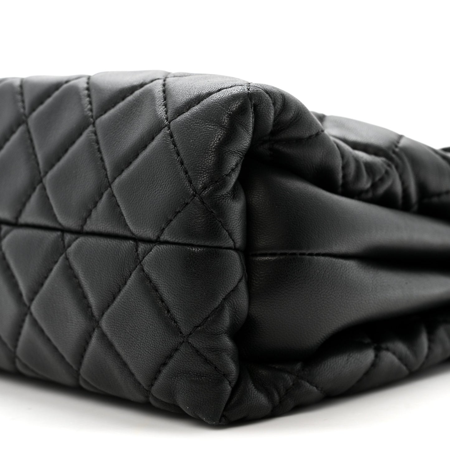 Lambskin Quilted Jumbo Chanel by 4 Flap Black