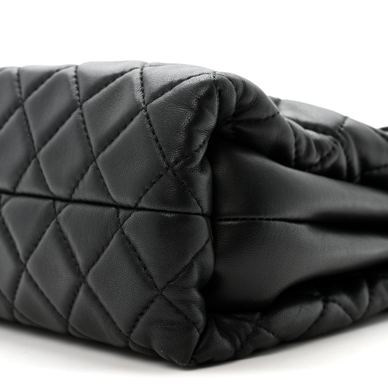 Chanel Lambskin Quilted Jumbo Chanel by 4 Flap Black 12 of 16