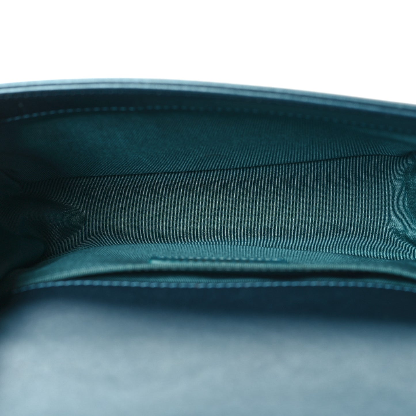Metallic Calfskin Quilted Small Boy Flap Blue