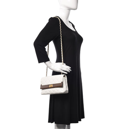 Chanel Caviar Quilted Wood CC Single Flap White 2 of 10