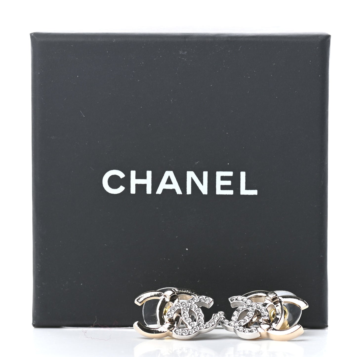 Crystal Double CC Earrings Gold Silver