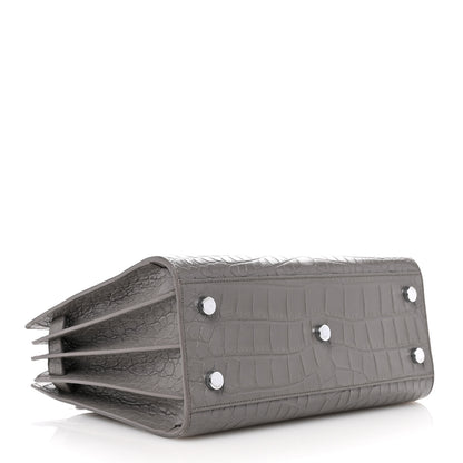 Saint Laurent Calfskin Crocodile Embossed Baby Sac De Jour Fog 4 of 12