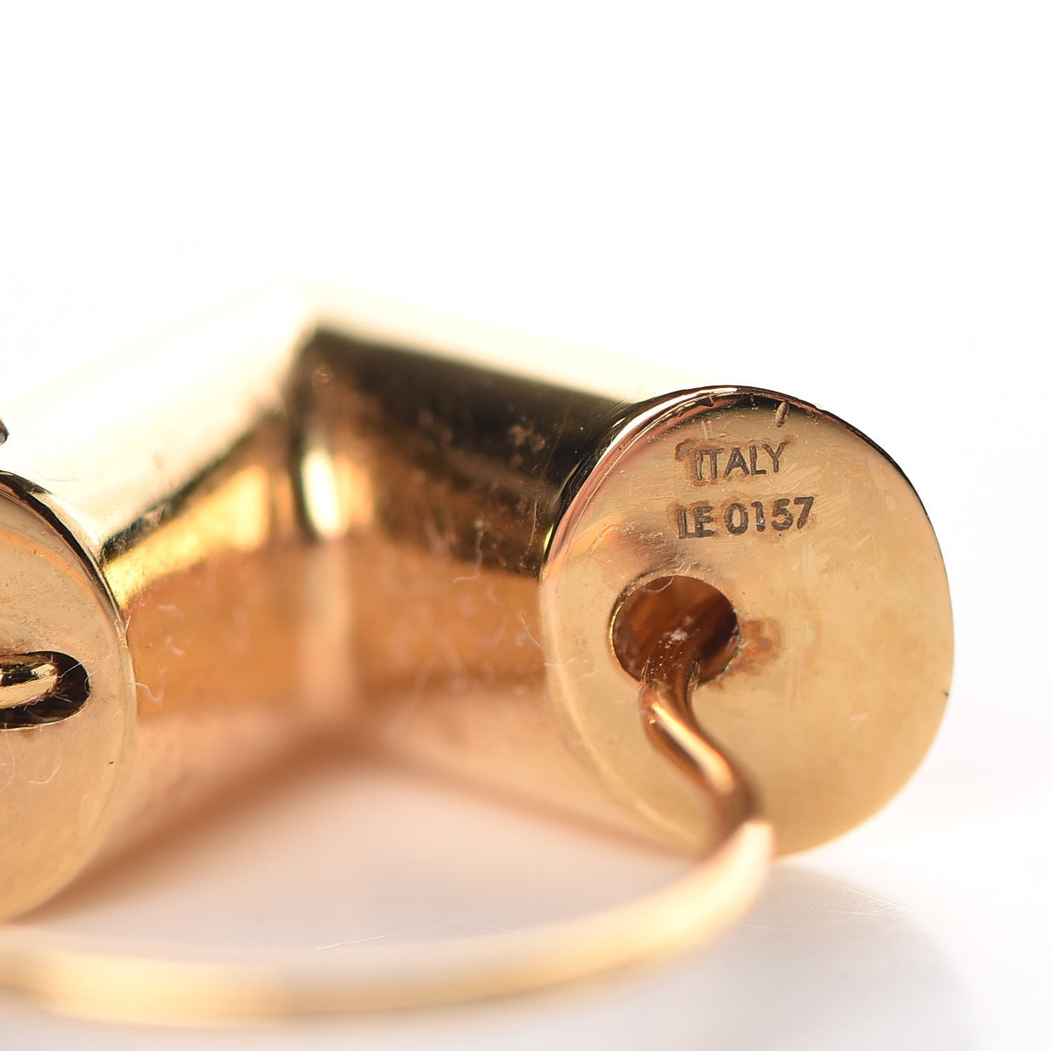 Louis Vuitton Brass Essential V Hoop Earrings Gold 4 of 5