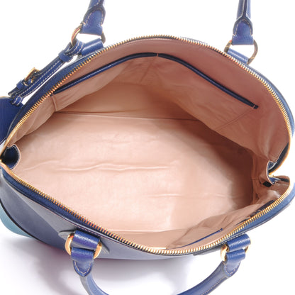 Prada Saffiano Lux Bi-Color Promenade Dome Tote Bluette Turchese 5 of 8