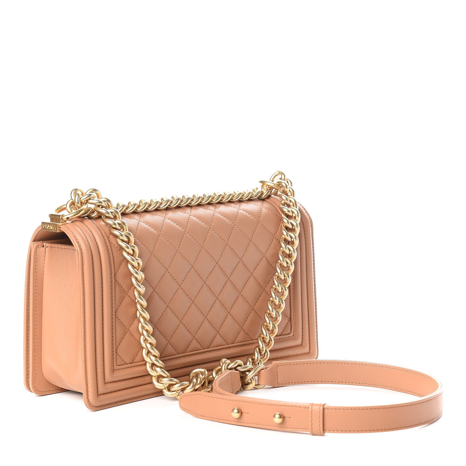 Chanel Lambskin Quilted Medium Boy Flap Beige 2 of 10