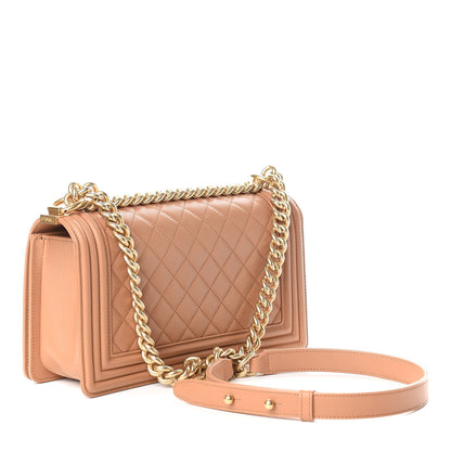 Chanel Lambskin Quilted Medium Boy Flap Beige 2 of 10