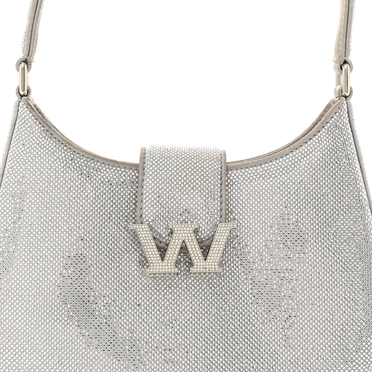 Mesh Crystal Rhinestone Small Legacy Hobo Alloy
