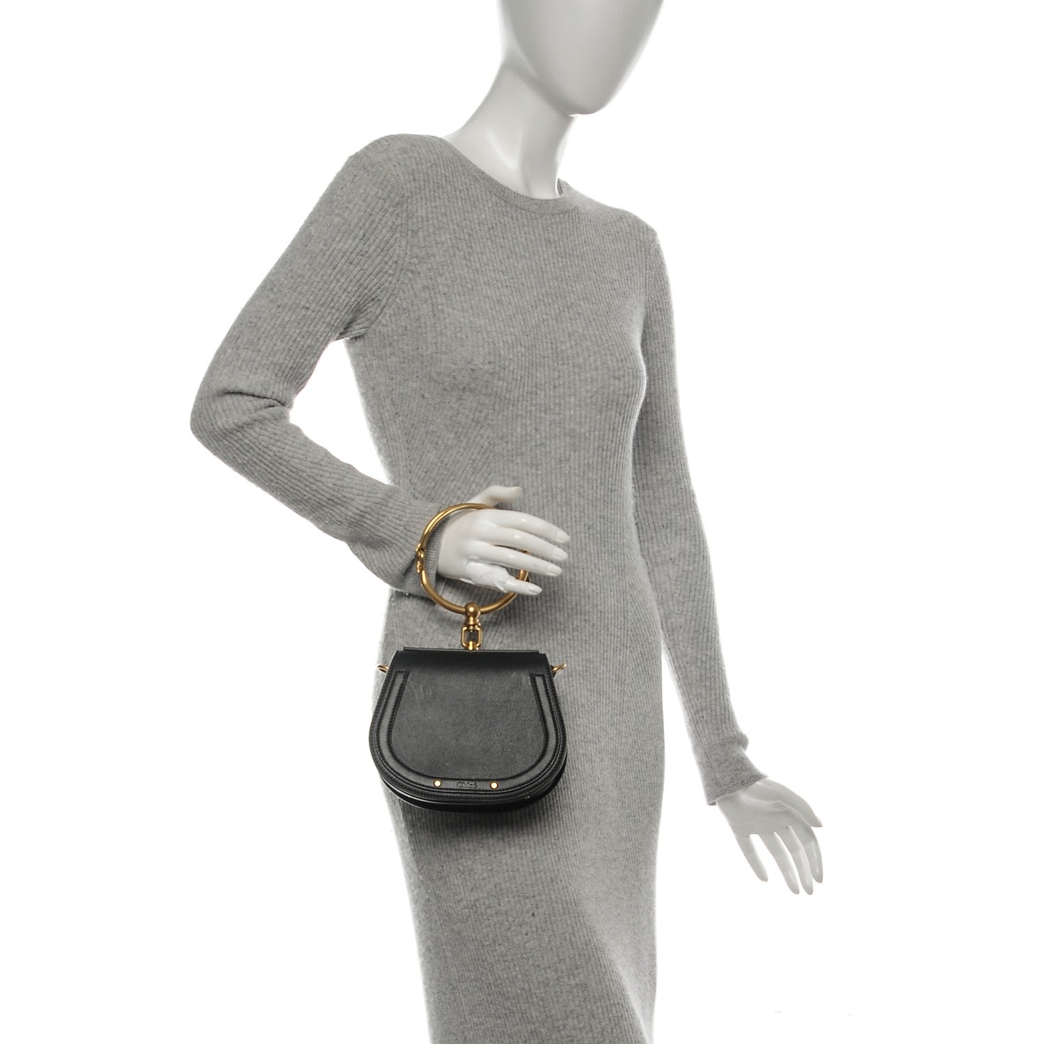 Chloe Calfskin Small Nile Bracelet Bag Black 3 of 7