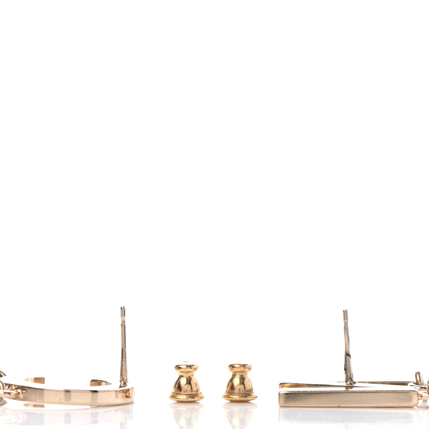 Chanel Metal Cha-Nel Logo Drop Earrings Gold 3 of 4