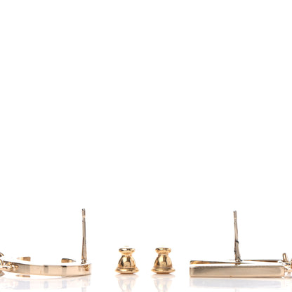 Chanel Metal Cha-Nel Logo Drop Earrings Gold 3 of 4
