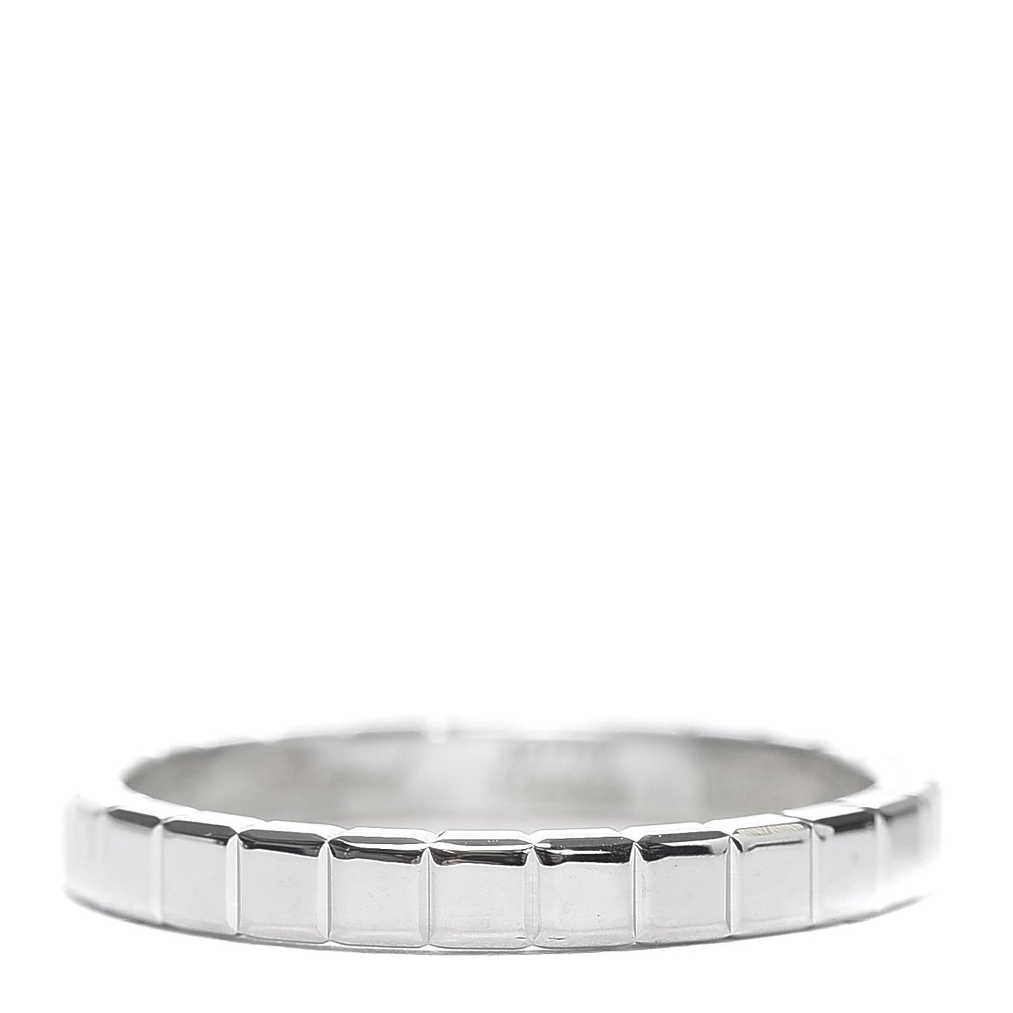 18K White Gold Ice Cube Pure Band Ring 53 6.25