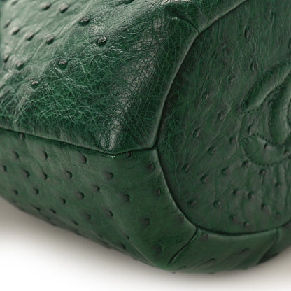 Chanel Ostrich Drawstring Pouch Bag Green 8 of 10