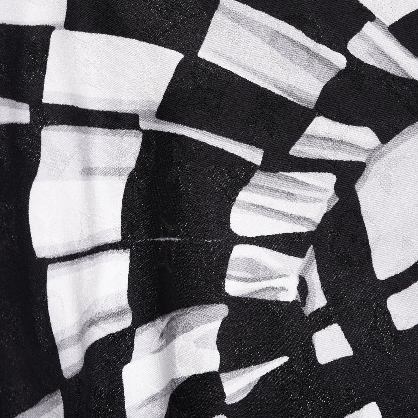 Silk Wool Graphic Flower Scarf Black