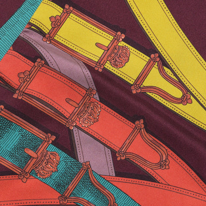 Hermes Silk Cavalcadour Maxi Twilly Bordeaux Canard Fuchsia 4 of 6