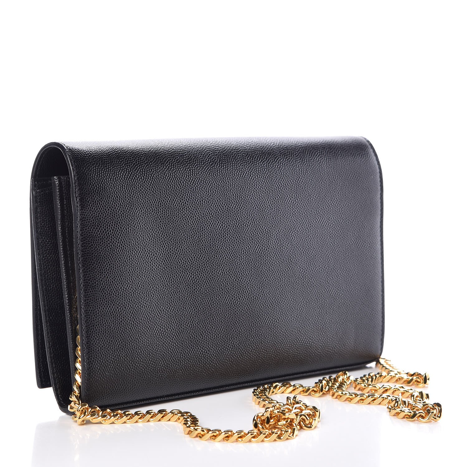 Saint Laurent Grain De Poudre Star Studded Monogram Wallet on Chain Black 3 of 10