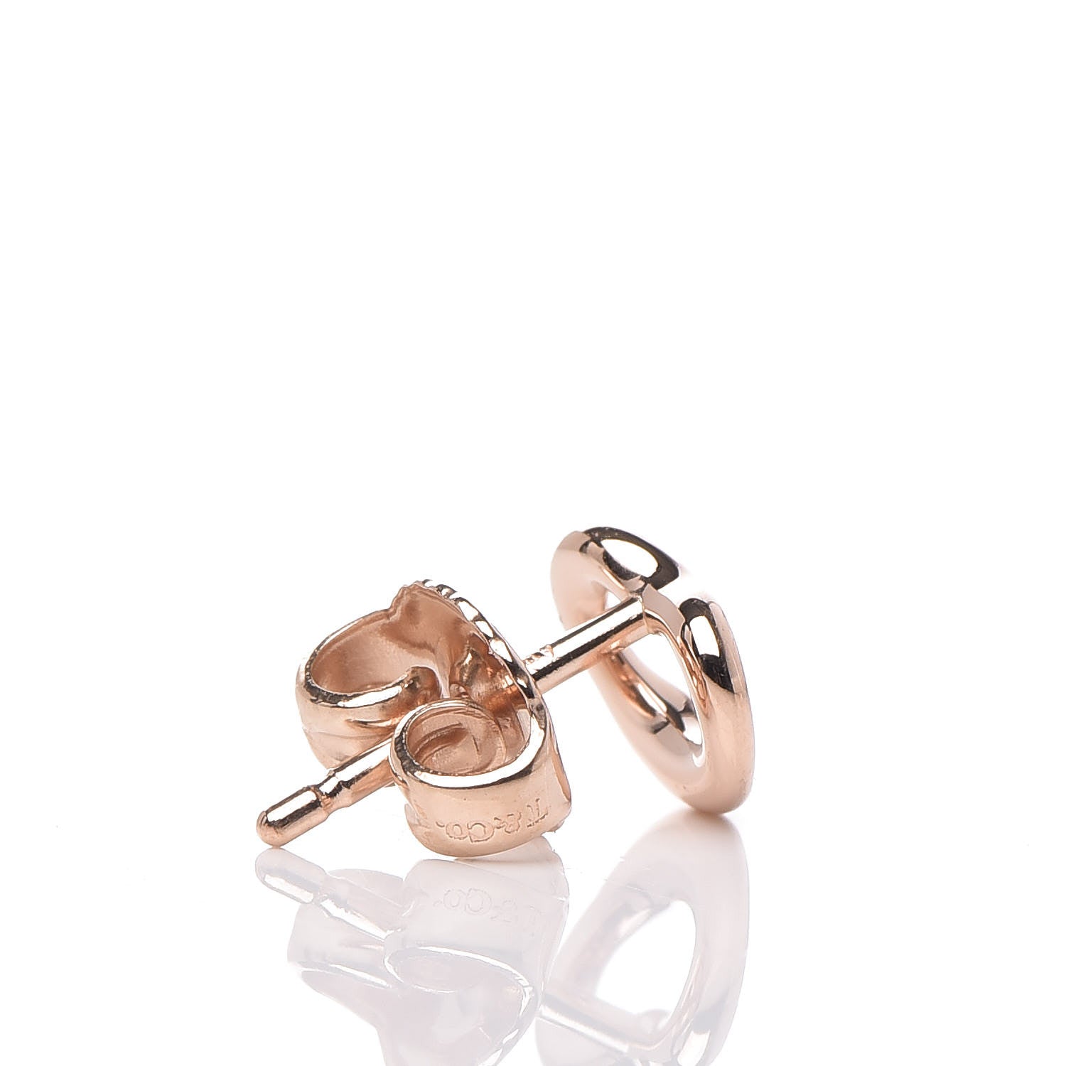 Tiffany 18K Rose Gold 7mm Elsa Peretti Open Heart Earrings 4 of 4