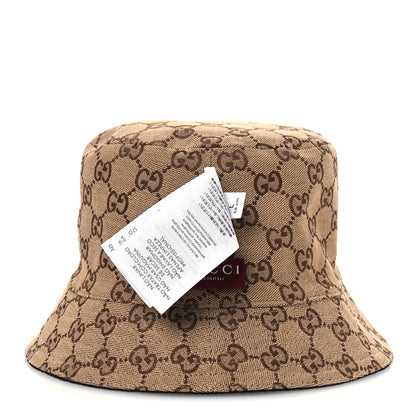 Gucci Canvas Monogram Reversible Bucket Hat L Black Beige 9 of 15