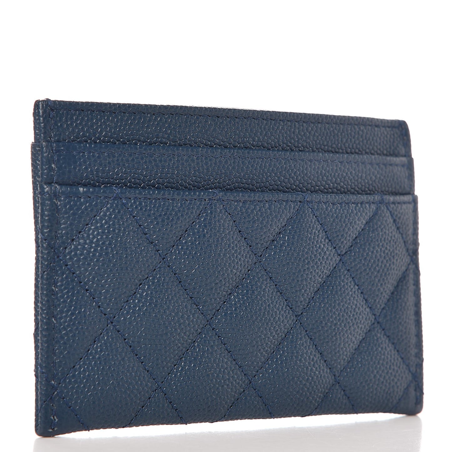 Caviar Quilted Boy Card Holder Blue