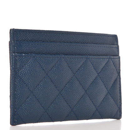 Chanel Caviar Quilted Boy Card Holder Blue 3 of 9
