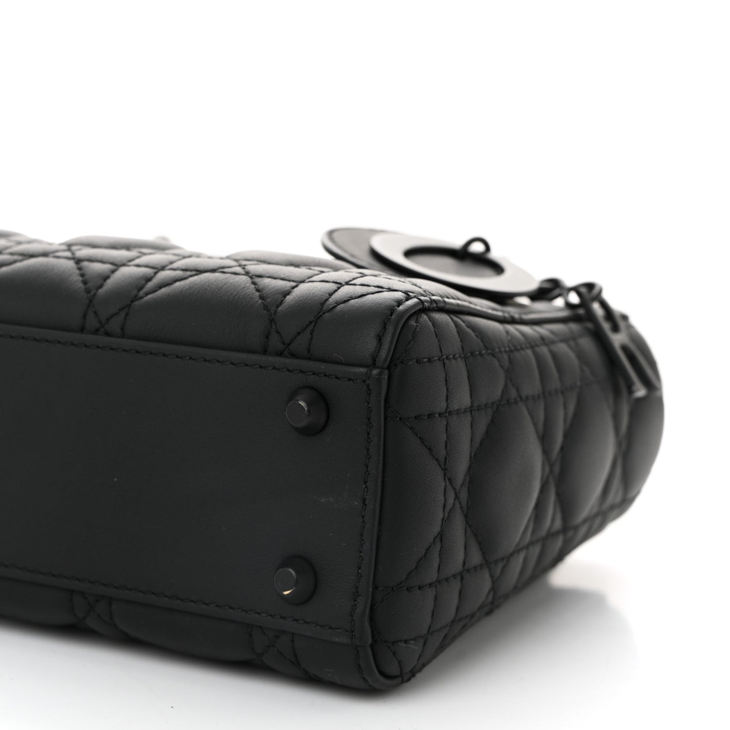 Ultra Matte Calfskin Cannage Mini Lady Dior Black