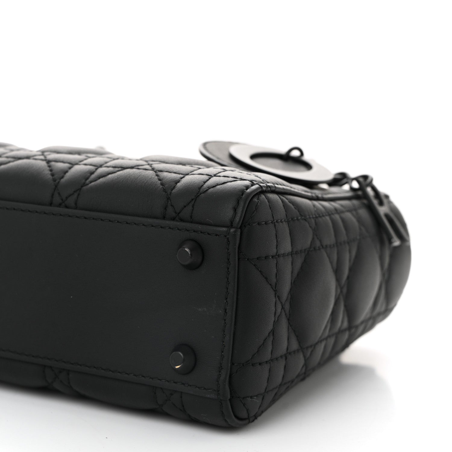 Christian Dior Ultra Matte Calfskin Cannage Mini Lady Dior Black 10 of 10