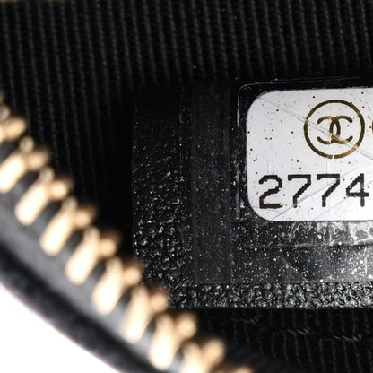 Chanel Iridescent Caviar Quilted Round Clutch With Chain Black 7 of 10