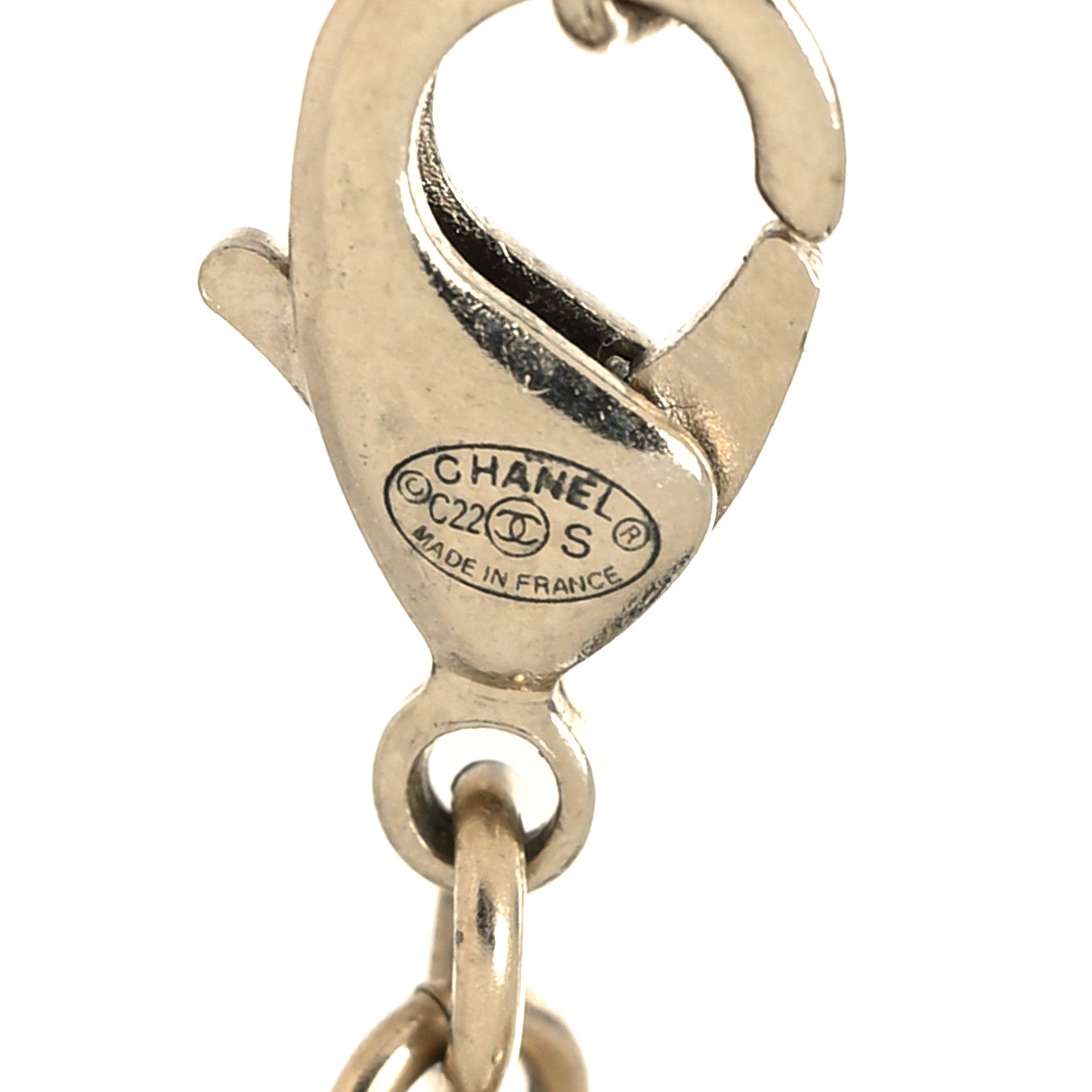 Chanel Metal Crystal Logo Choker Necklace Gold 5 of 5