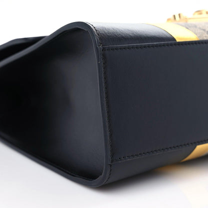 Gucci Calfskin GG Supreme Monogram Medium Padlock Shoulder Bag Black Gold 5 of 11