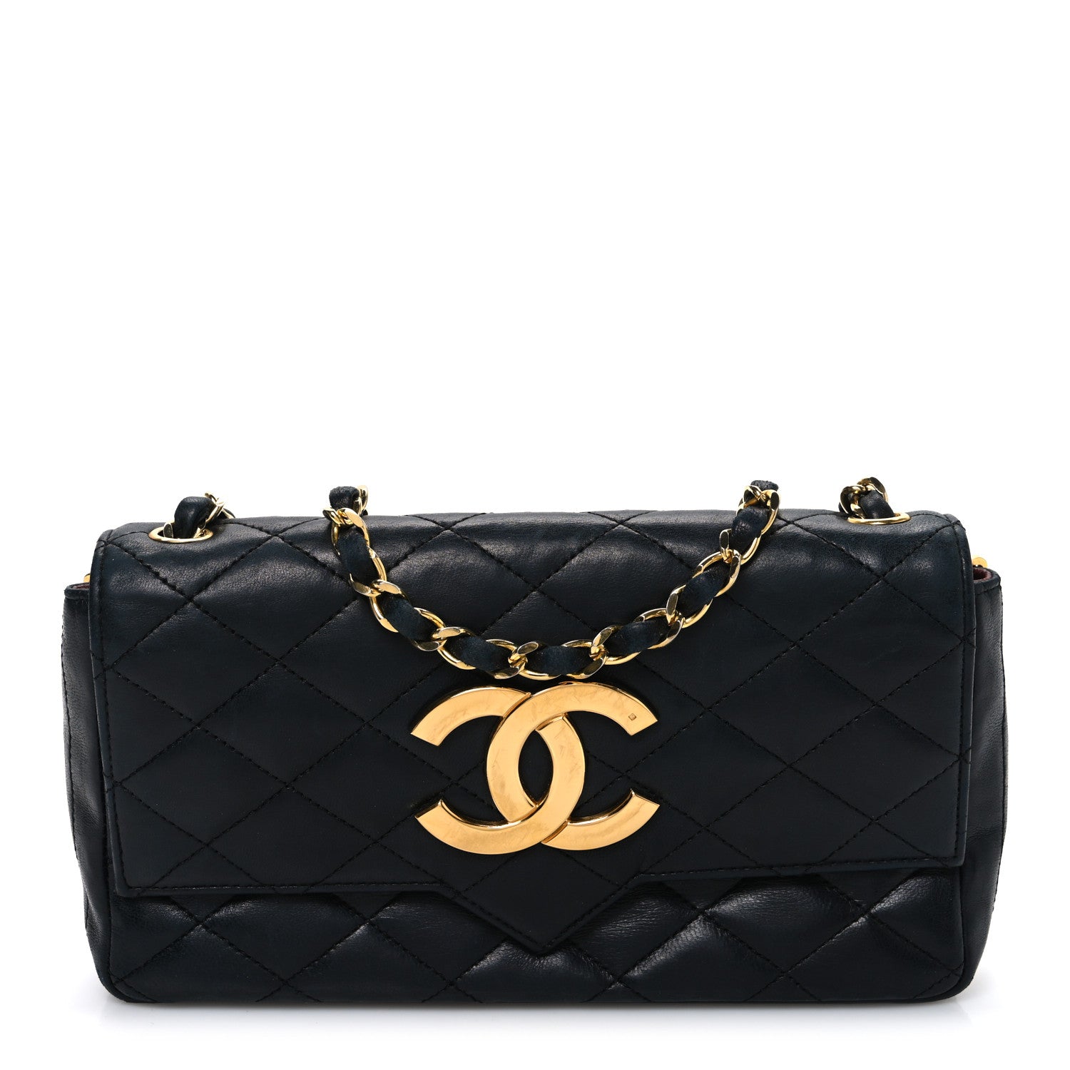 Chanel Lambskin Quilted Jumbo CC Small Single Flap Black 1 of 12